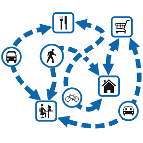 Map graphic representing travel demand forecasting
